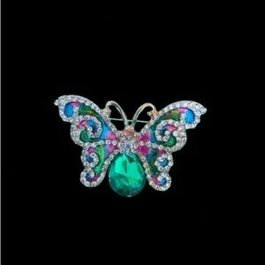 Rhinestone Butterfly Brooch